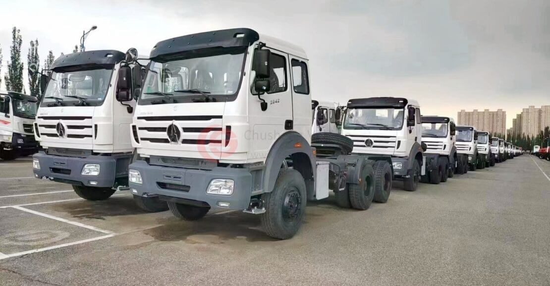 Nuevo pedido recibido desde África para el camión tractor BEIBEN 6x4: un testimonio de calidad y confianza. Vista frontal